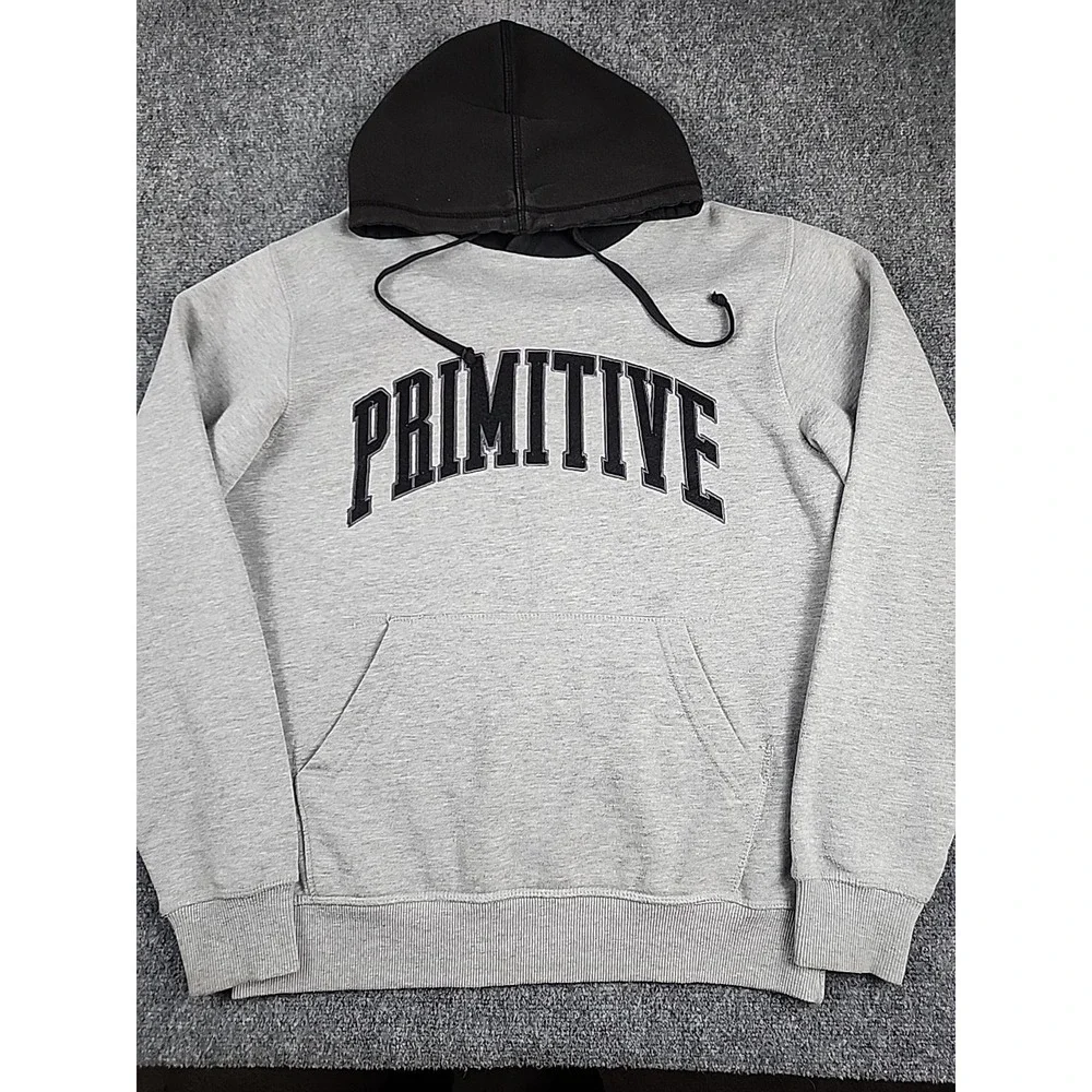 Primitive Skateboarding Gray Black Hoodie Small Streetwear Skate Logo Pullover S